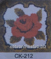 Подушка "Красная роза в коричневой рамке" | интернет магазин Сотворчество