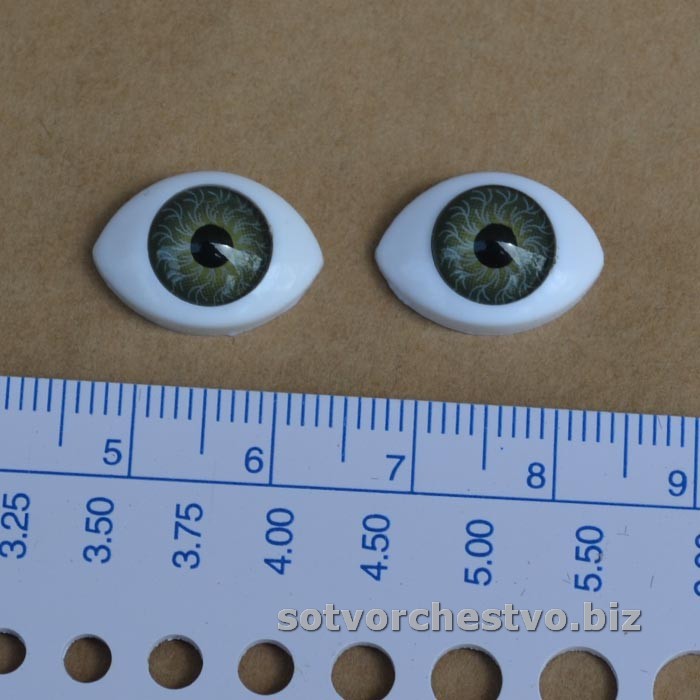 Глазки для кукол "лодочки" зеленые | интернет магазин Сотворчество