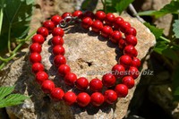 Прессованный Говлит 10 мм красный ожерелье | интернет магазин Сотворчество