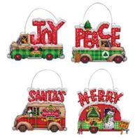 70-08974 Набор для вышивания крестом DIMENSIONS Holiday Truck Ornaments "Украшения Праздничные грузовички" 