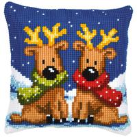 PN-0008726 Набор для вышивания крестом (подушка) Vervaco Reindeer Twins "Олени"