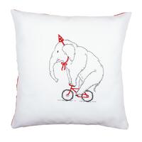 PN-0162239 Набор для вышивания гладью (подушка) Vervaco Elephant on bike "Слон на велосипеде"