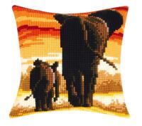 PN-0162254 Набор для вышивания крестом (подушка) Vervaco Elephants "Слоны"