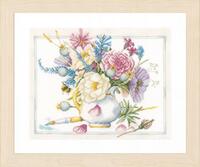 PN-0165375 Набор для вышивки крестом LanArte Flowers in white pot "Цветы в белом горшке"