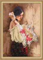 70-35274 Набор для вышивания крестом DIMENSIONS Woman with Bouquet "Женщина с букетом"