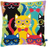 PN-0155266 Набор для вышивания несчётный крест (подушка)  Funny Cats Смешные кошки Vervaco